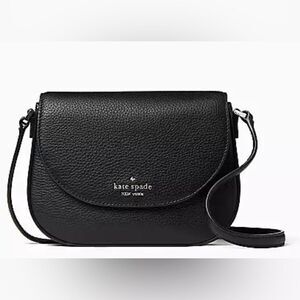 Kate Spade Leila leather black mini flap crossbody bag. NWT & original packaging